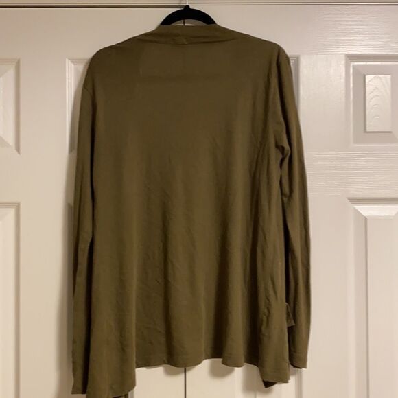 J Crew Factory Army Green Open Cardigan Top - Picture 5 of 5